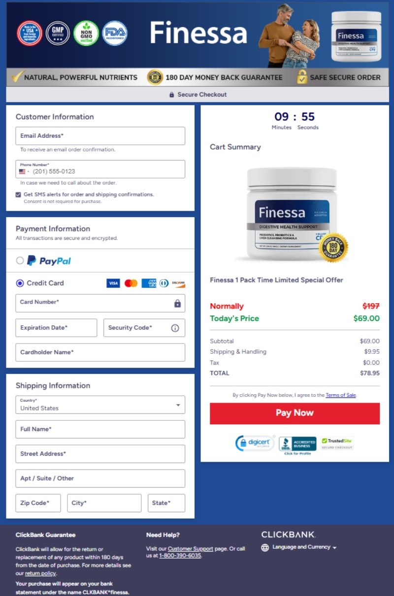 Finessa Secure Order Page